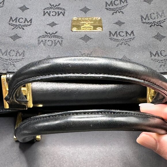 MCM Munchen Designed by‎ Michael Cromer Canvas Bag with Leather Handles - EUC - Picture 7 of 10